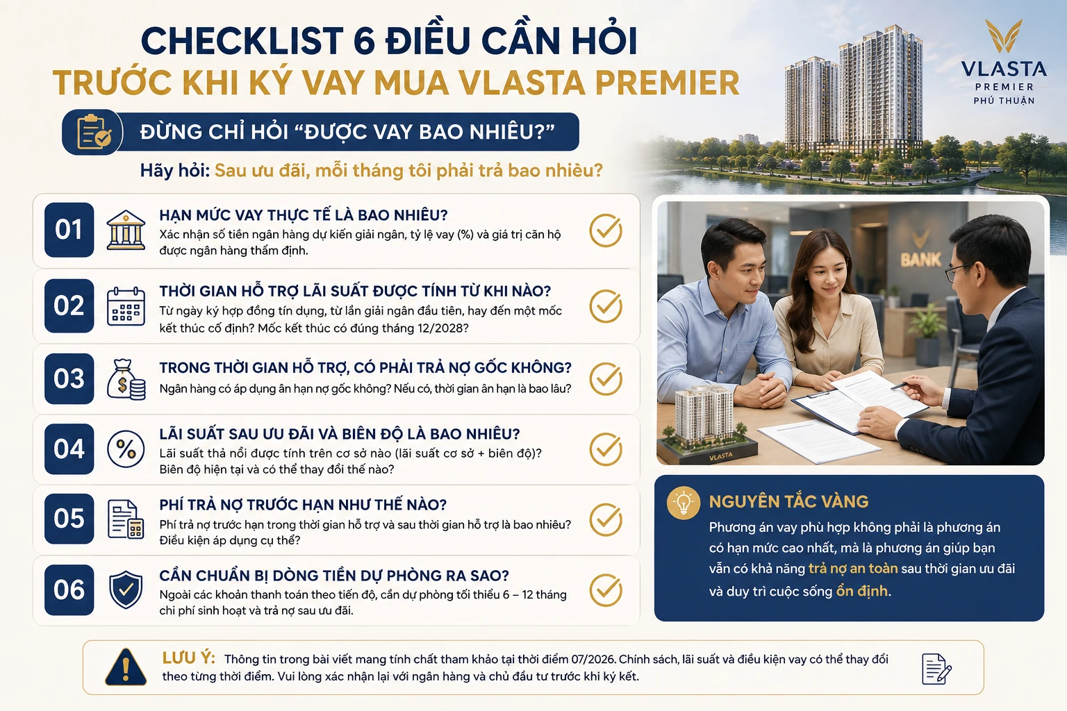 Checklist những điều cần kiểm tra trước khi ký hợp đồng vay mua căn hộ Vlasta Premier