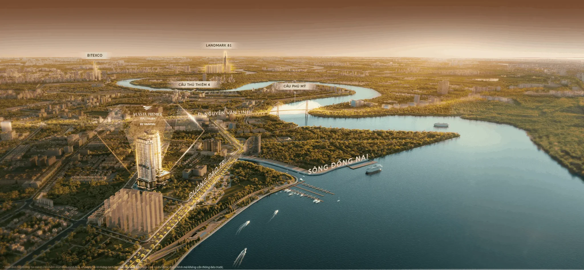 Sơ đồ vị trí Vlasta Premier Phú Thuận trên đường Đào Trí, kết nối Nguyễn Văn Linh, cầu Phú Mỹ và trung tâm TP.HCM.